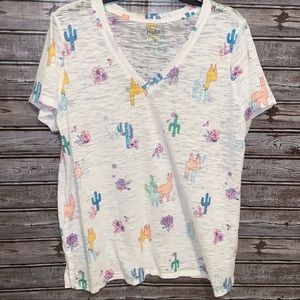 Mudd Juniors road trip tee w/ cactus & llama print